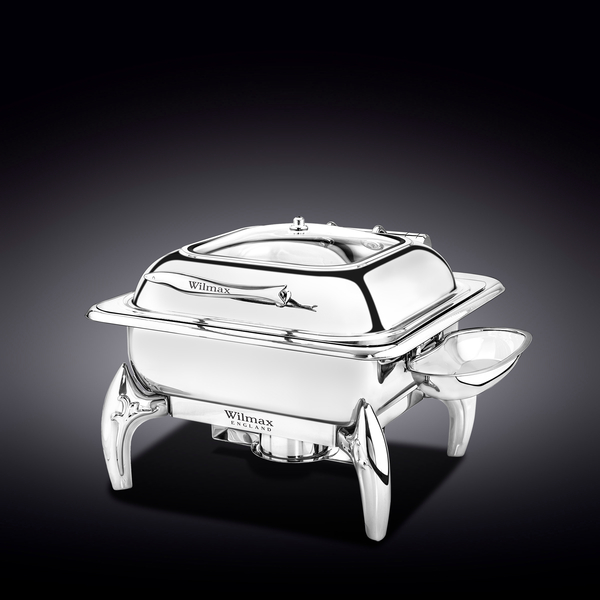 Glass lid square chafing dish with stand wl‑559912/ab Wilmax (photo 1)