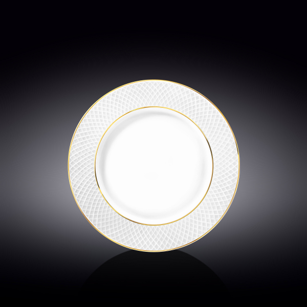 Flat rim salad round plate with gold lines wl-880102103/a Wilmax (photo 1)