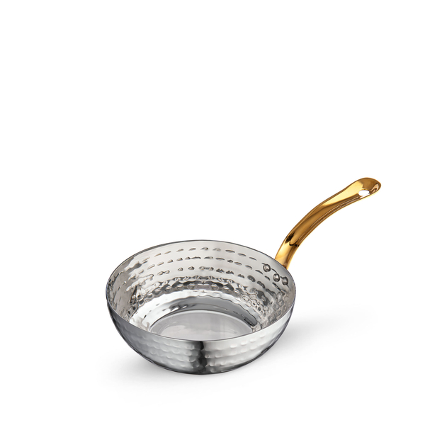 Deep round fry pan with long gold handle wl‑554137/s Wilmax (photo 1)