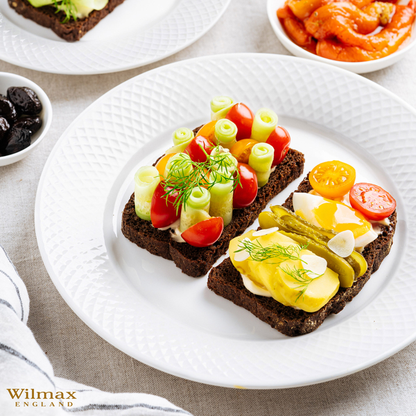 Flat rim dessert round plate set of 6 in colour box wl-880100/6c Wilmax (photo 7)